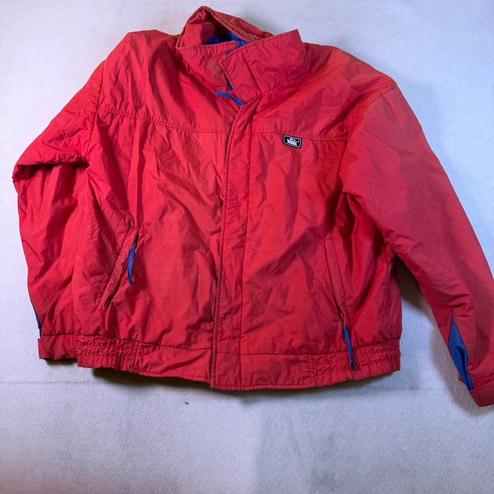 Woolrich Vintage Mens Red Thinsulate Insulated Puffer Jacket Blue Trim 7033 - Picture 2 of 4